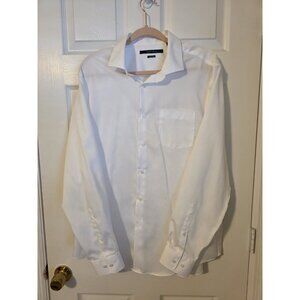 Perry Ellis Men's White Long Sleeve Button Down Shirt‎ Mens XL Non-Iron